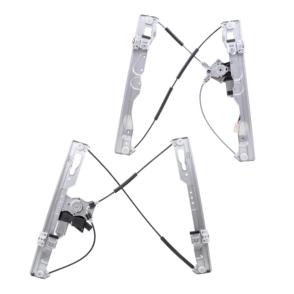 Brock Aftermarket Replacement Part Front & Rear Driver Side Power Window Regulators w/Motor Set Compatible with 2011-2014 Ford F-150 Crew Cab ONLY