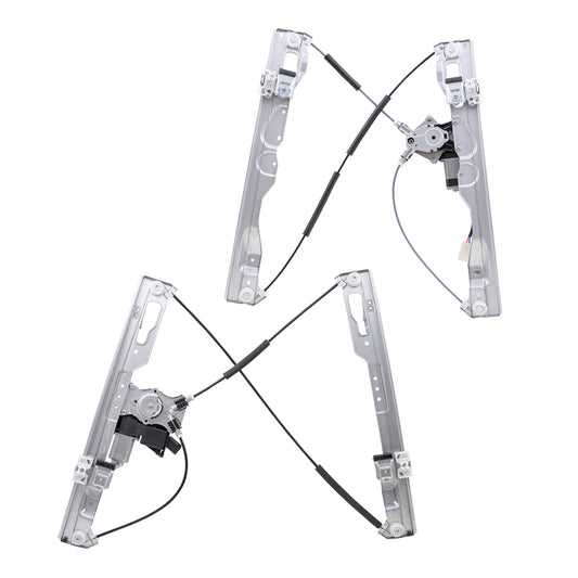 Brock Aftermarket Replacement Part Front & Rear Driver Side Power Window Regulators w/Motor Set Compatible with 2011-2014 Ford F-150 Crew Cab ONLY