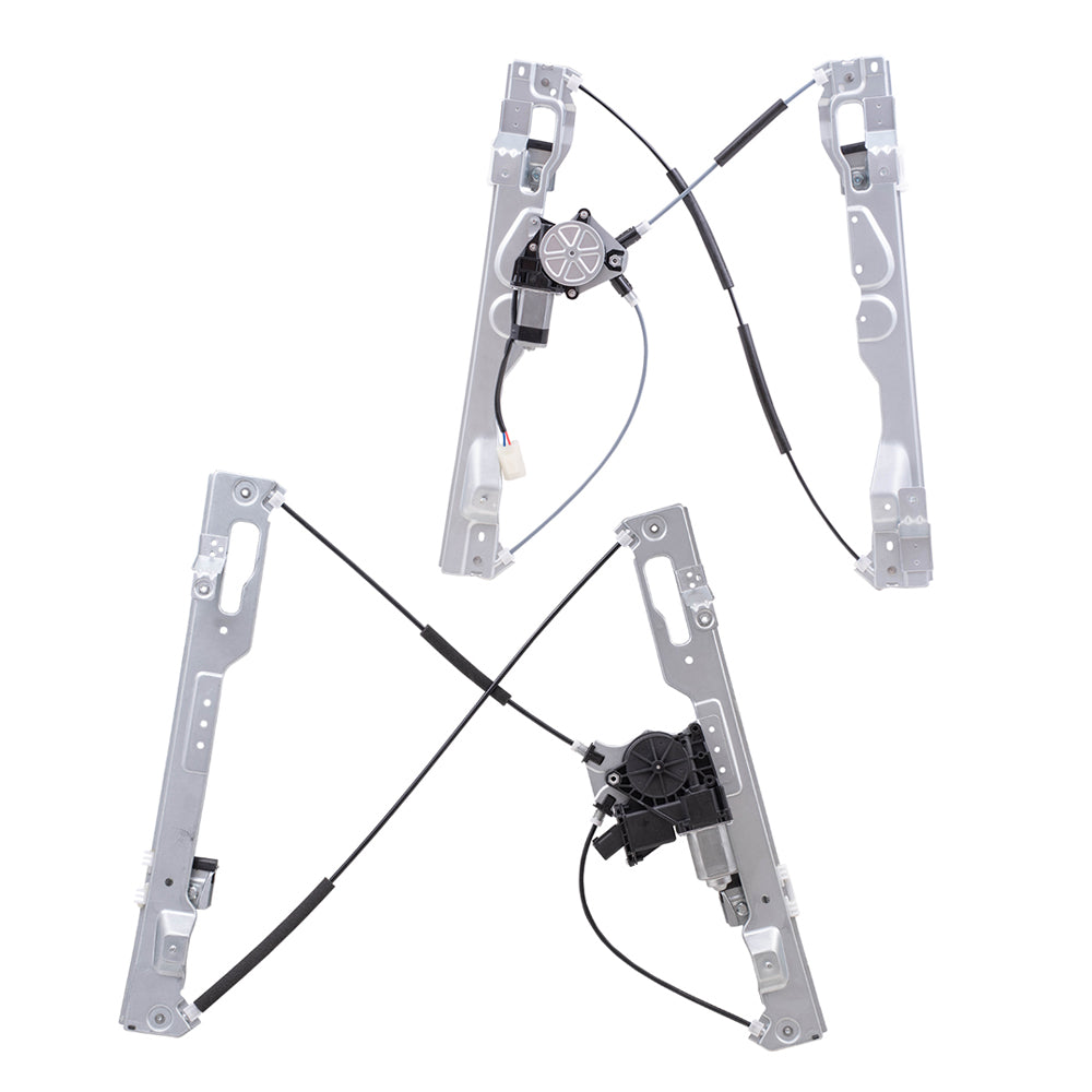 Brock Aftermarket Replacement Part Front & Rear Driver Side Power Window Regulators w/Motor Set Compatible with 2011-2014 Ford F-150 Crew Cab ONLY
