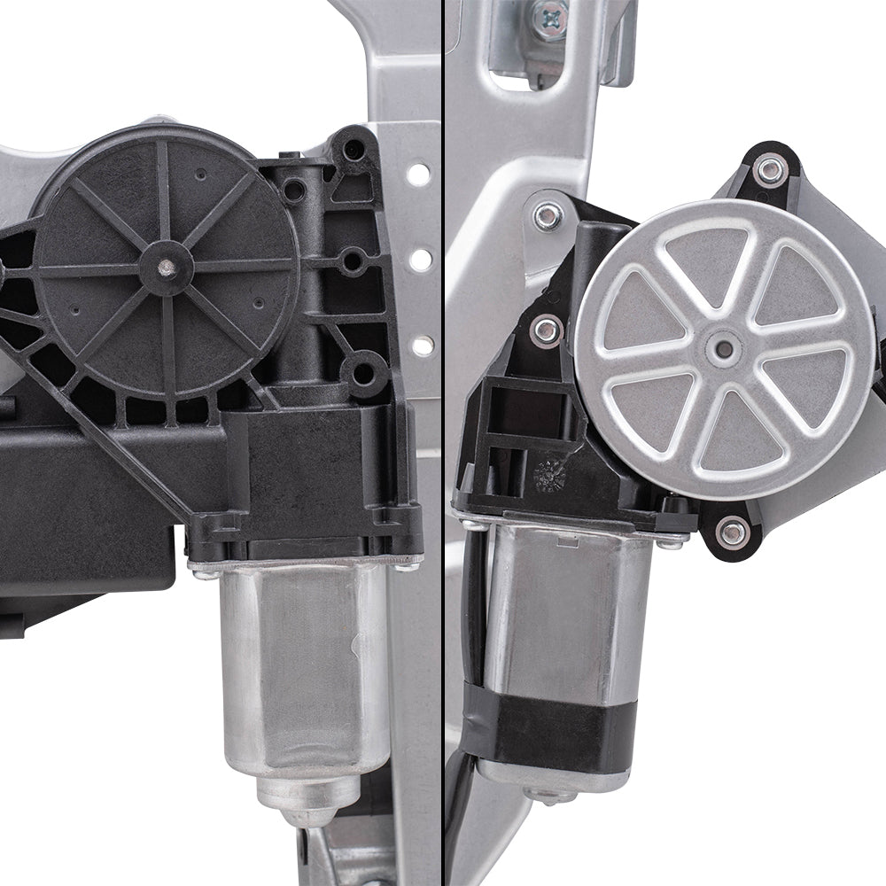 Brock Aftermarket Replacement Part Front & Rear Driver Side Power Window Regulators w/Motor Set Compatible with 2011-2014 Ford F-150 Crew Cab ONLY