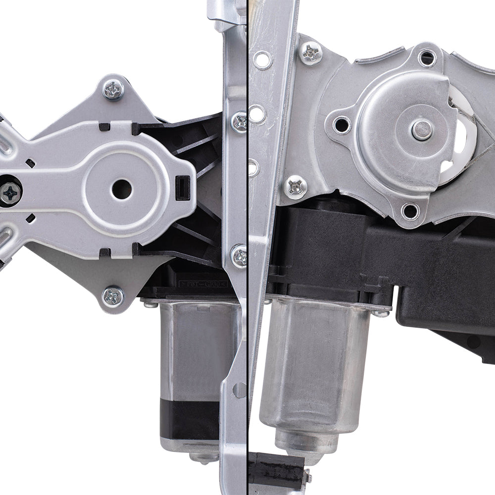 Brock Aftermarket Replacement Part Front & Rear Driver Side Power Window Regulators w/Motor Set Compatible with 2011-2014 Ford F-150 Crew Cab ONLY