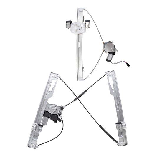 Brock Aftermarket Replacement Part Front & Rear Driver Side Power Window Regulators w/Motor Set Compatible with 2011-2014 Ford F-150 Extended Cab ONLY