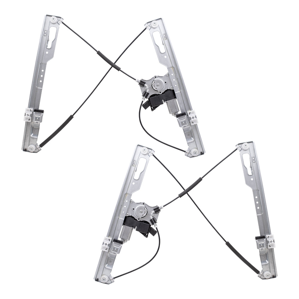 Brock Aftermarket Replacement Part Front Driver & Passenger Side Power Window Regulators with Motor Set Compatible with 2011-2014 Ford F-150