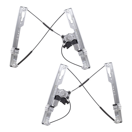 Brock Aftermarket Replacement Part Front Driver & Passenger Side Power Window Regulators with Motor Set Compatible with 2011-2014 Ford F-150