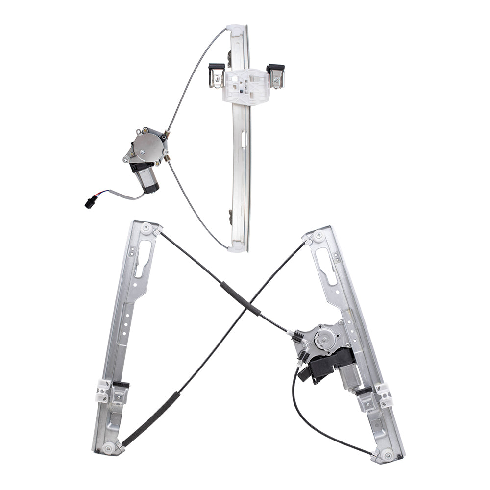 Brock Aftermarket Replacement Part Front & Rear Passenger Side Power Window Regulators w/Motor Set Compatible with 2011-2014 Ford F-150 Extended Cab ONLY