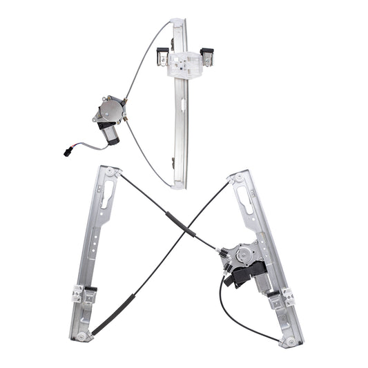 Brock Aftermarket Replacement Part Front & Rear Passenger Side Power Window Regulators w/Motor Set Compatible with 2011-2014 Ford F-150 Extended Cab ONLY