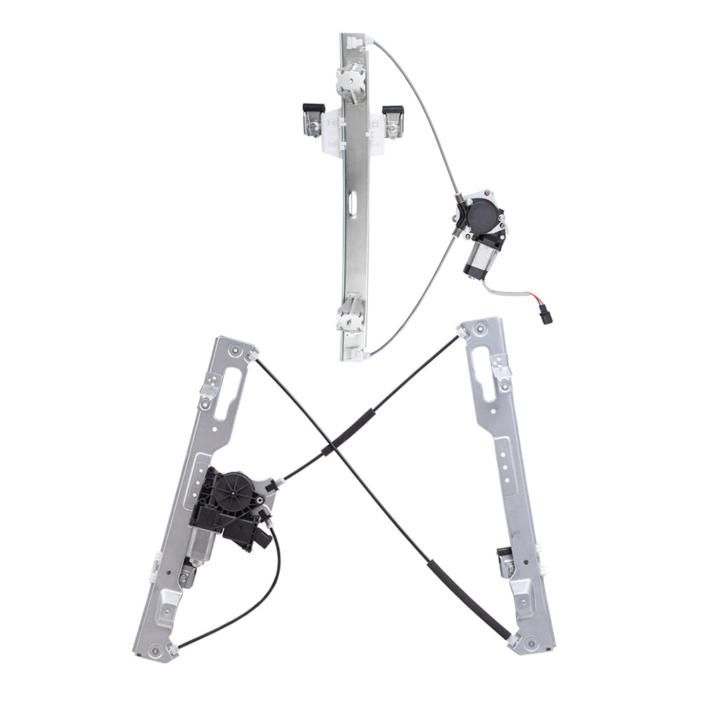 Brock Aftermarket Replacement Part Front & Rear Passenger Side Power Window Regulators w/Motor Set Compatible with 2011-2014 Ford F-150 Extended Cab ONLY