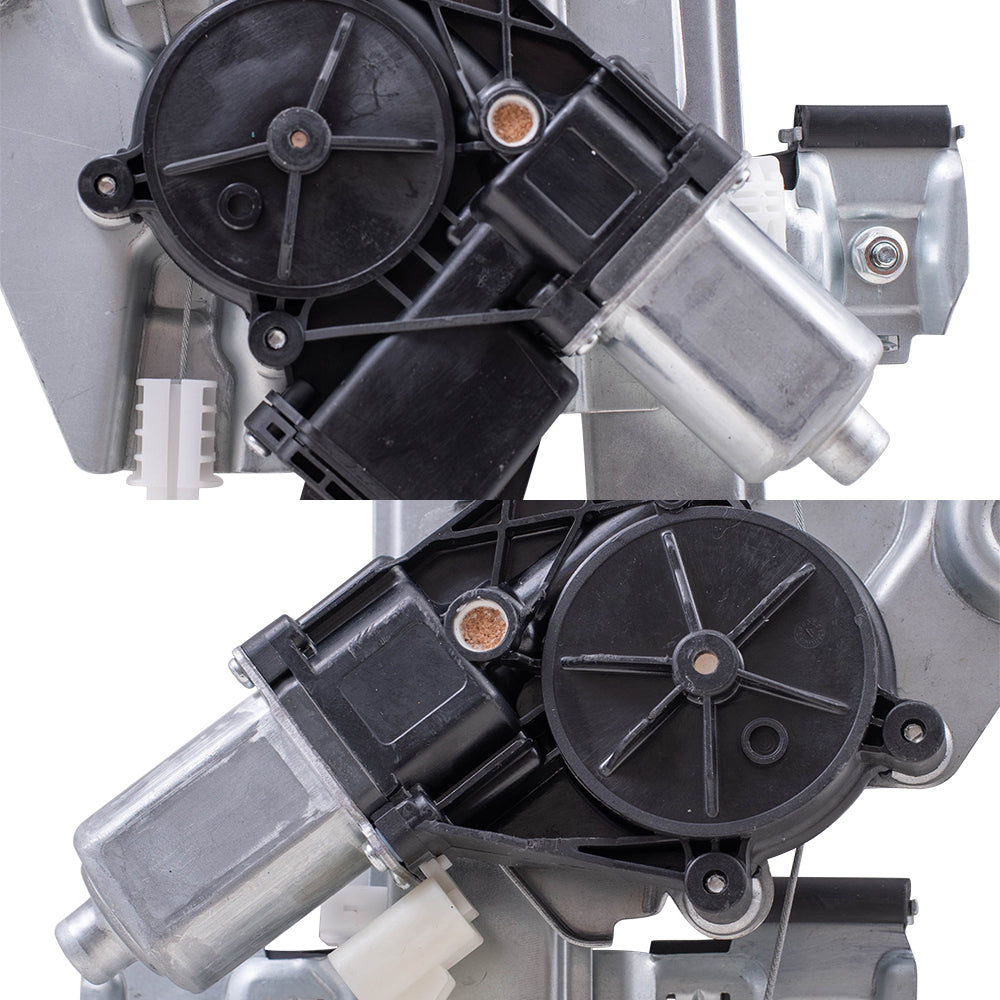 Brock Replacement Driver Side Front and Rear Power Window Regulators with Motor-6 Pin Connector and One-Touch Open/Close Compatible with 2013-2019 Escape