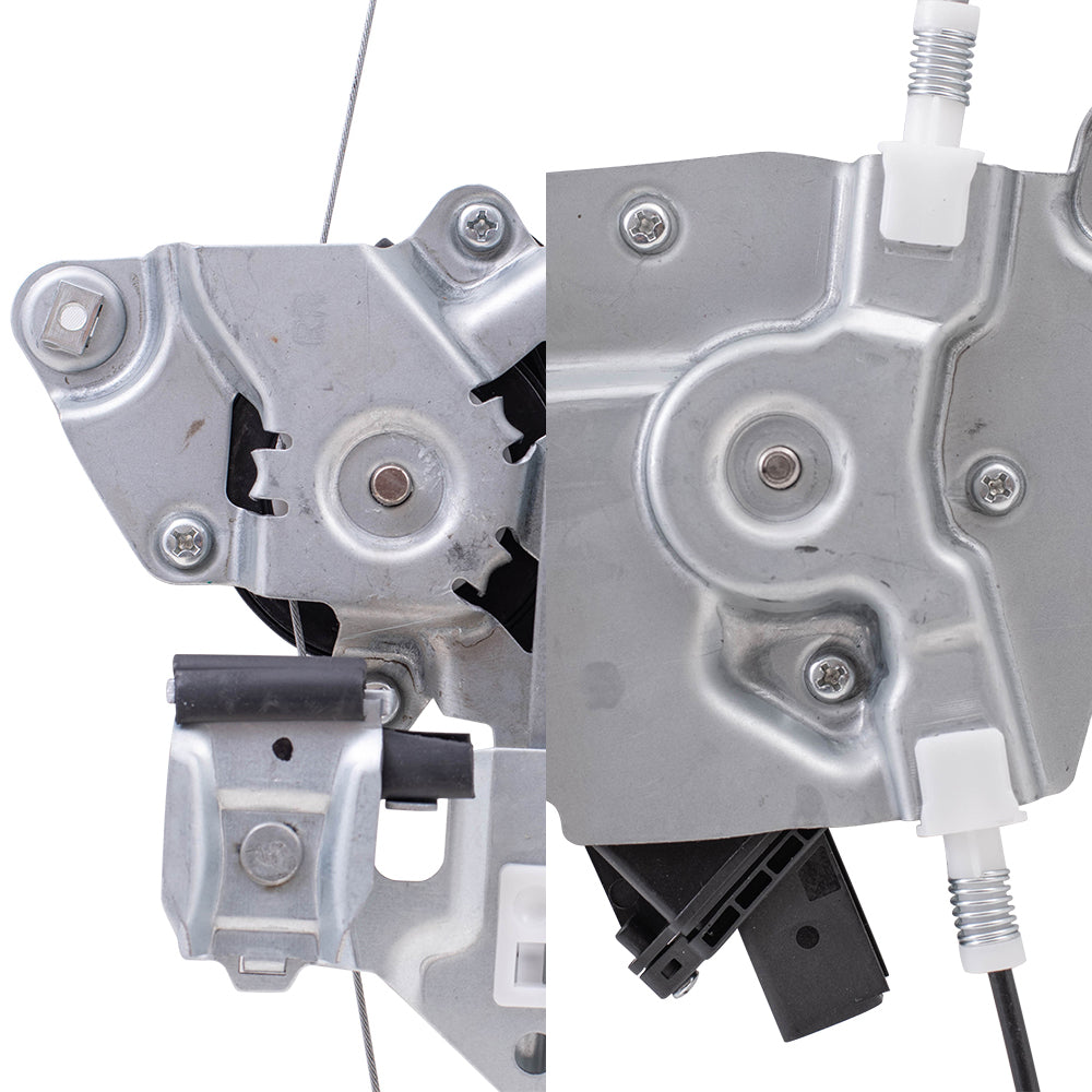 Brock Replacement Driver Side Front and Rear Power Window Regulators with Motor-6 Pin Connector and One-Touch Open/Close Compatible with 2013-2019 Escape