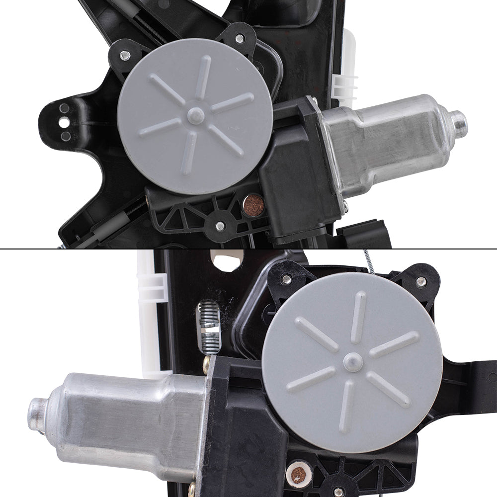 Brock Replacement Driver and Passenger Side Power Window Regulators with Motor, 2 Pin Connector and One Touch Open 4 Piece Set Compatible with 2012-2018 Focus