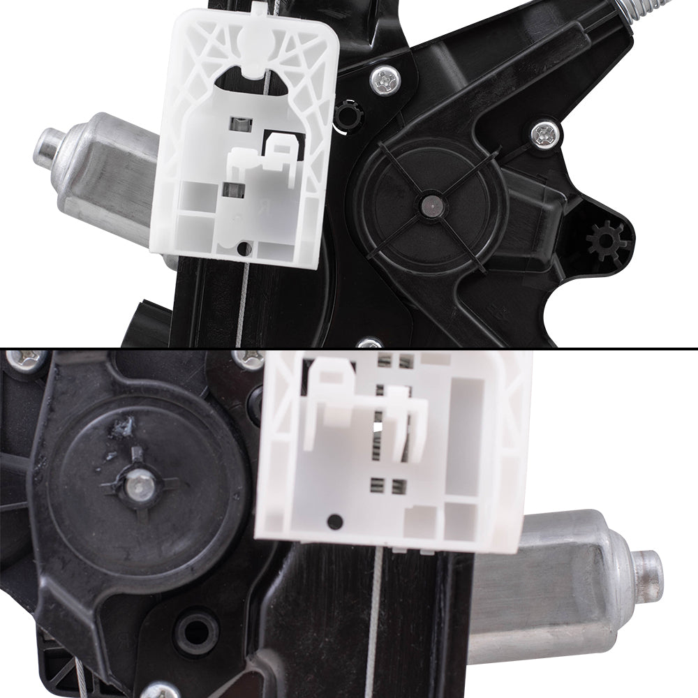 Brock Replacement Driver and Passenger Side Power Window Regulators with Motor, 2 Pin Connector and One Touch Open 4 Piece Set Compatible with 2012-2018 Focus