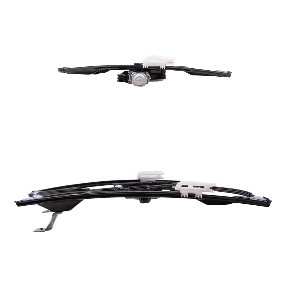 Brock Replacement Driver and Passenger Side Power Window Regulators with Motor, 2 Pin Connector and One Touch Open 4 Piece Set Compatible with 2012-2018 Focus