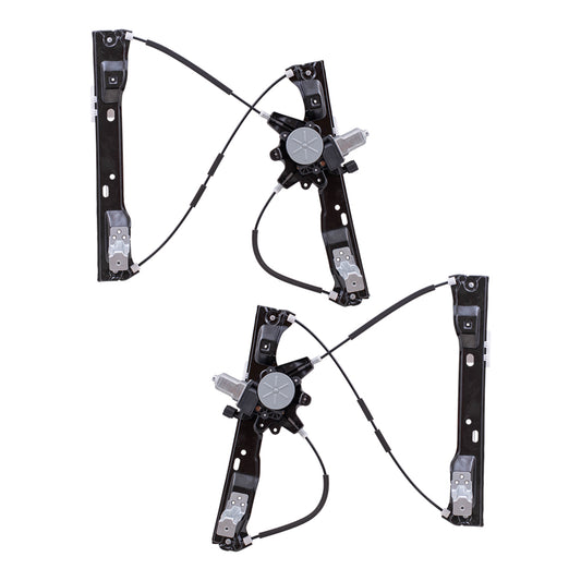 Brock Replacement Front Driver and Passenger Side Power Window Regulators with Motor-2 Pin Connector and One Touch Open Compatible with 2012-2018 Focus