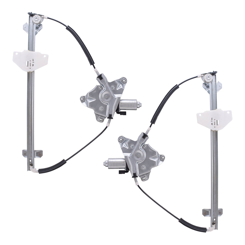 Brock Replacement Driver and Passenger Side Front Power Window Regulators w/ Motor Compatible with 10-13 Transit Connect