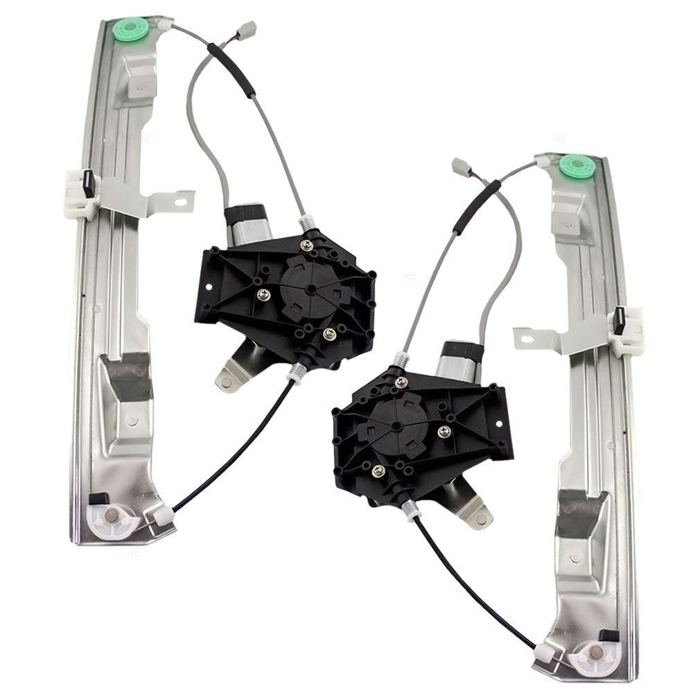 Brock Replacement Driver and Passenger Rear Power Window Regulators & Motors Assemblies Compatible with 02-10 Explorer/Sport Trac Aviator Mountaineer 6L2Z7827001BA 6L2Z7827000BA