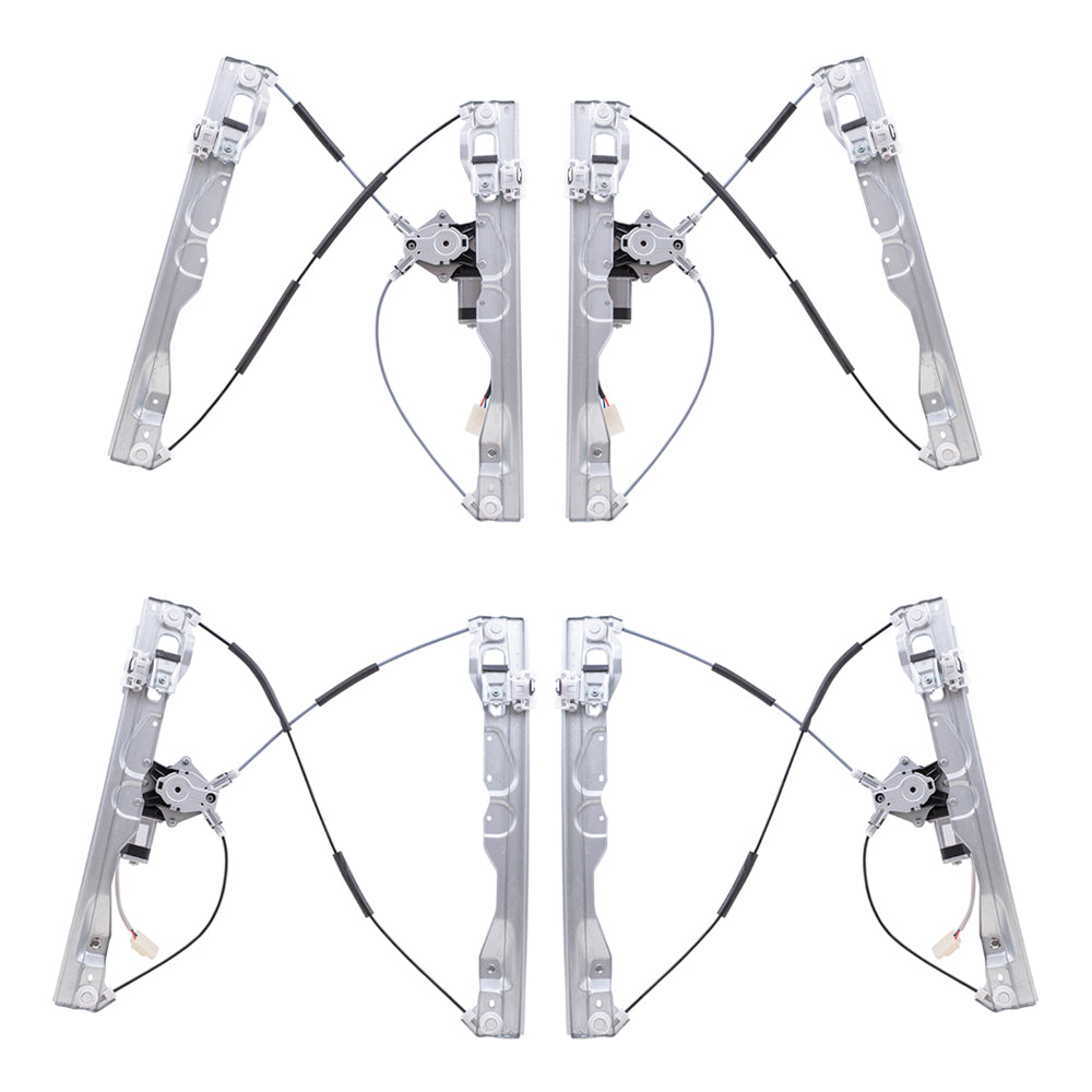 Brock Aftermarket Replacement Front and Rear Power Window Regulators with Motor 4 Piece Set Compatible with 2009-2010 Ford F-150
