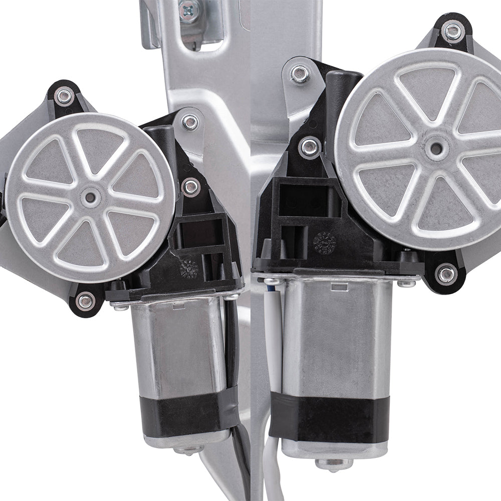 Brock Aftermarket Replacement Front and Rear Passenger Right Power Window Regulators with Motor Compatible with 2009-2010 Ford F-150