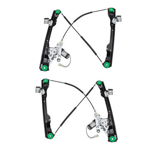 Brock Replacement Pair Set Front Power Window Lift Regulators & Motors Assemblies Compatible with 08-10 Focus Coupe 8S4Z6323201BA 8S4Z6323200BA