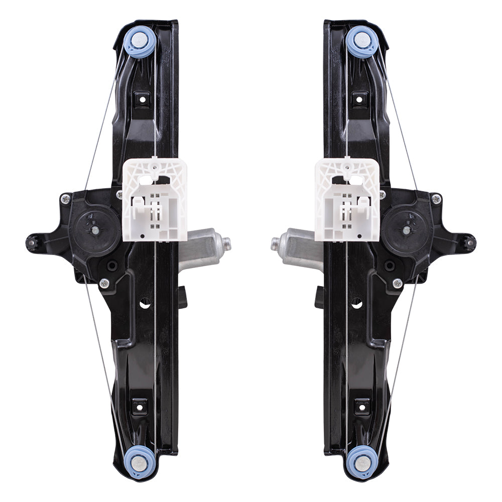 Brock Aftermarket Replacement Rear Driver Left Passenger Right Power Window Regulator Set with Motor-2 Pin Connector and One-Touch Open Compatible with 2012-2018 Ford Focus