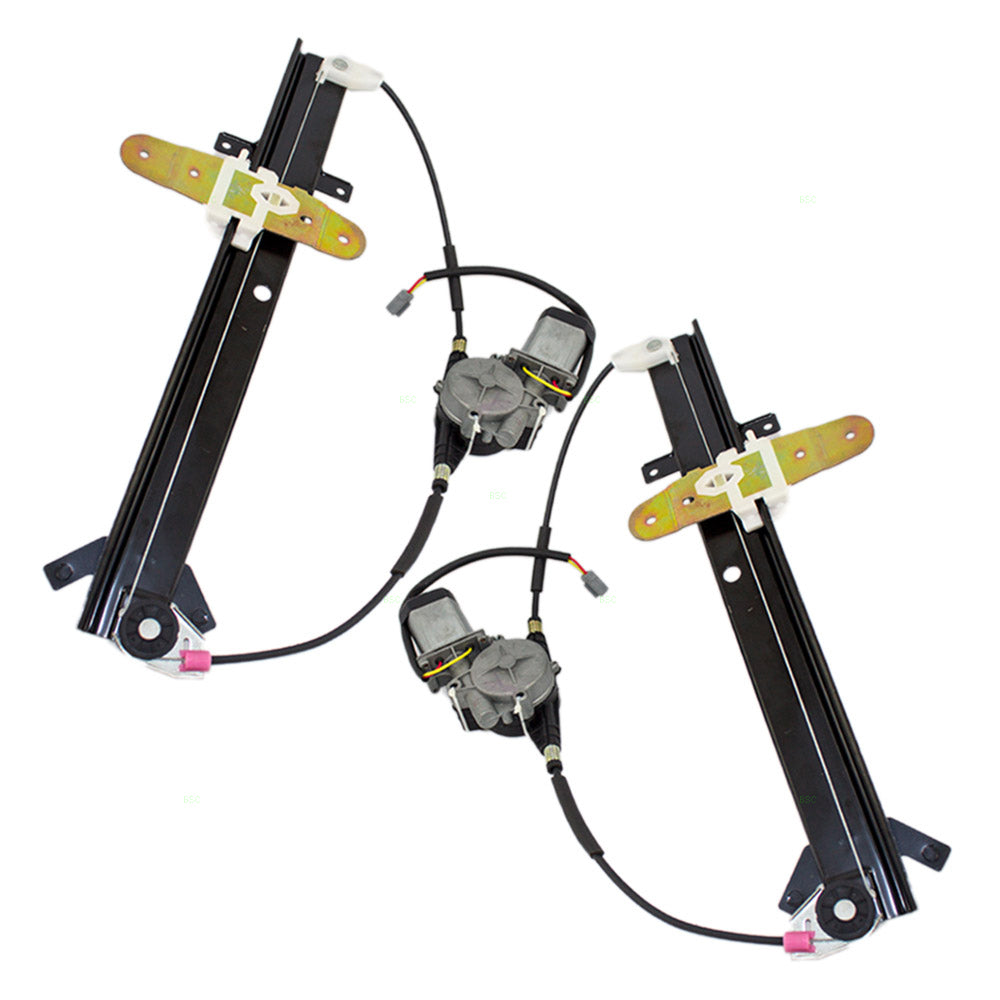Brock Replacement Driver and Passenger Rear Power Window Regulators & Motors Compatible with 92-11 Crown Victoria
