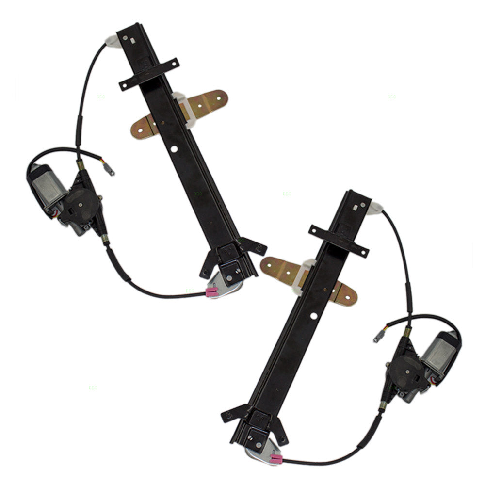 Brock Replacement Driver and Passenger Rear Power Window Regulators & Motors Compatible with 92-11 Crown Victoria