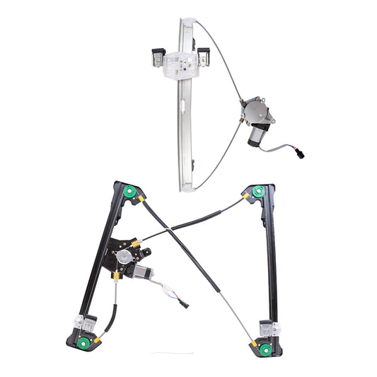 Brock Aftermarket Replacement Front and Rear Driver Left Power Window Regulators with Motor Compatible with 2004-2008 Ford F-150