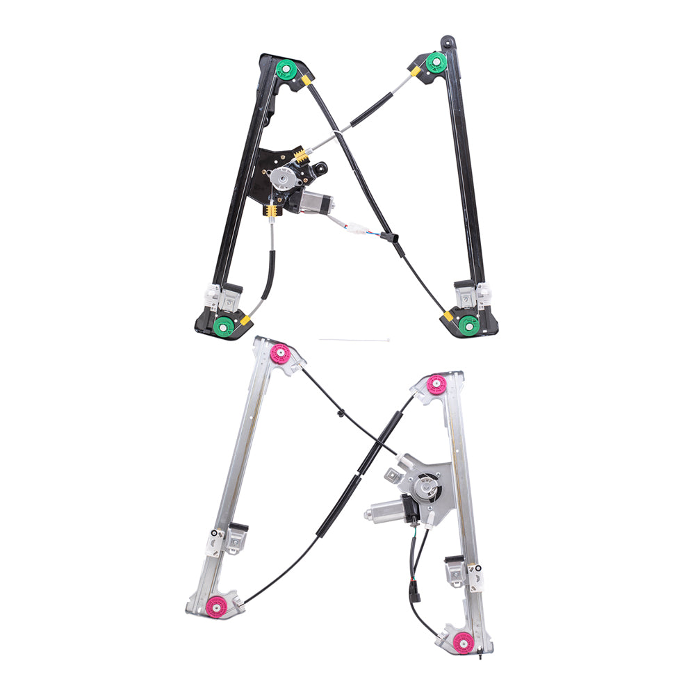 Brock Aftermarket Replacement Front and Rear Driver Left Power Window Regulators with Motor Compatible with 2004-2008 Ford F-150