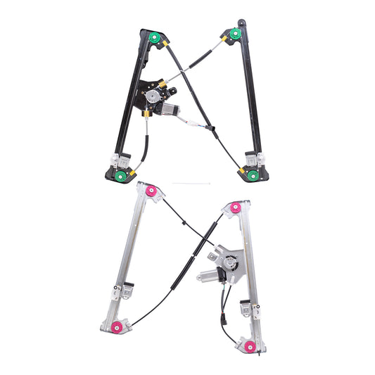 Brock Aftermarket Replacement Front and Rear Driver Left Power Window Regulators with Motor Compatible with 2004-2008 Ford F-150