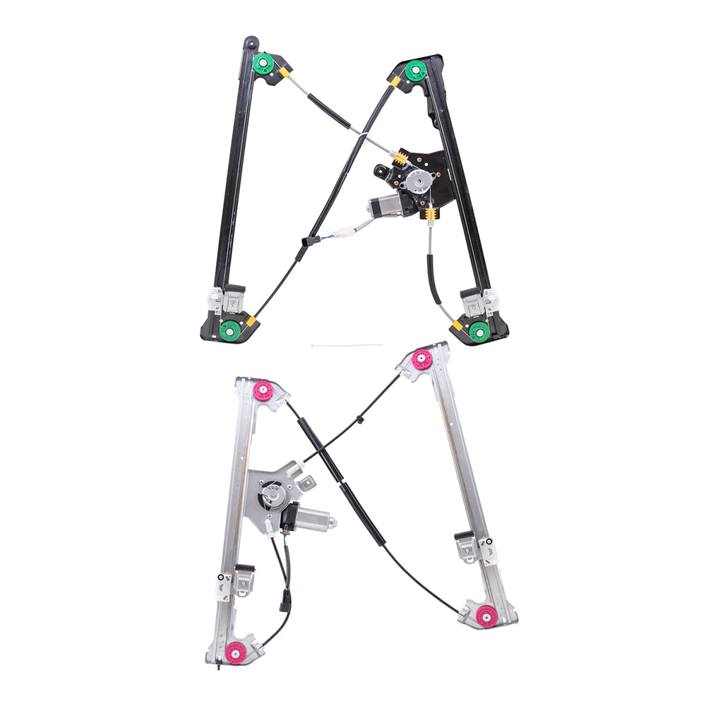 Brock Aftermarket Replacement Front and Rear Passenger Right Power Window Regulators with Motor Compatible with 2004-2008 Ford F-150