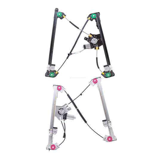 Brock Aftermarket Replacement Front and Rear Passenger Right Power Window Regulators with Motor Compatible with 2004-2008 Ford F-150