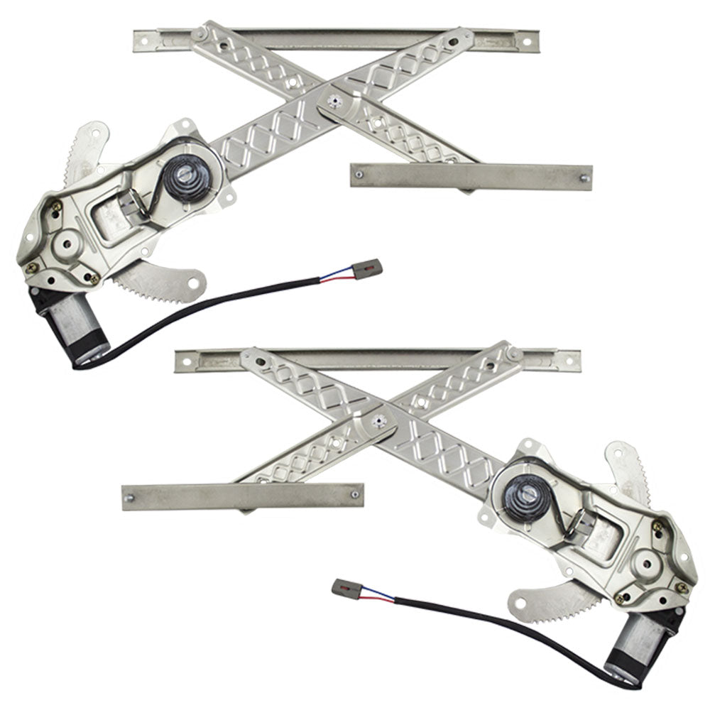 Brock Replacement Driver and Passenger Power Window Lift Regulators with Motors Compatible with 1999-2003 Pickup Truck XL3Z1523209AA XL3Z1523208AA