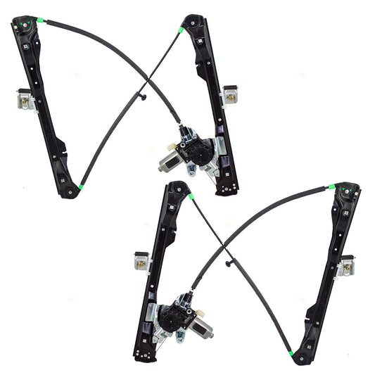 Power Window Regulators fit 2000-2007 Ford Focus 3 Door Front Set w/Motors
