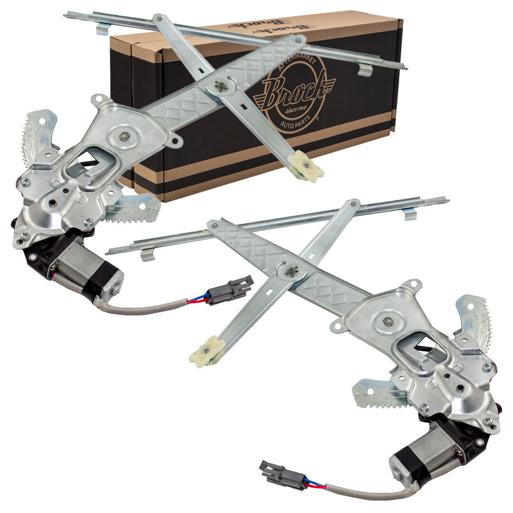 Brock Replacement Driver and Passenger Front Power Window Lift Regulators with Motors Assemblies Compatible with 95-97 99-03 Windstar Van 3F2Z1623209AA 3F2Z1623208AA