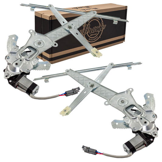 Brock Replacement Driver and Passenger Front Power Window Lift Regulators with Motors Assemblies Compatible with 95-97 99-03 Windstar Van 3F2Z1623209AA 3F2Z1623208AA