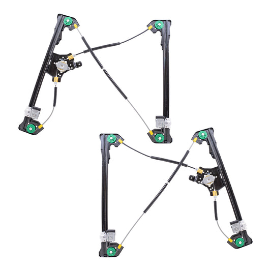 Brock Replacement Driver and Passenger Front Power Window Lift Regulators Compatible with 2004-2008 F150 SuperCab Pickup Truck 6L3Z1823201BA 6L3Z1823200BA