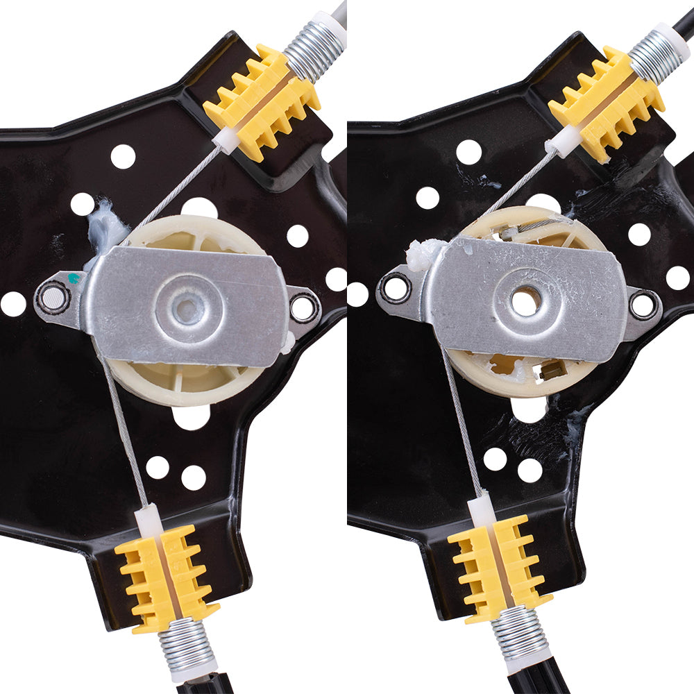 Brock Replacement Front and Rear Driver Side Power Window Regulators Without Motor Compatible with 2004-2008 F-150/Lobo & 2006-2008 Mark LT