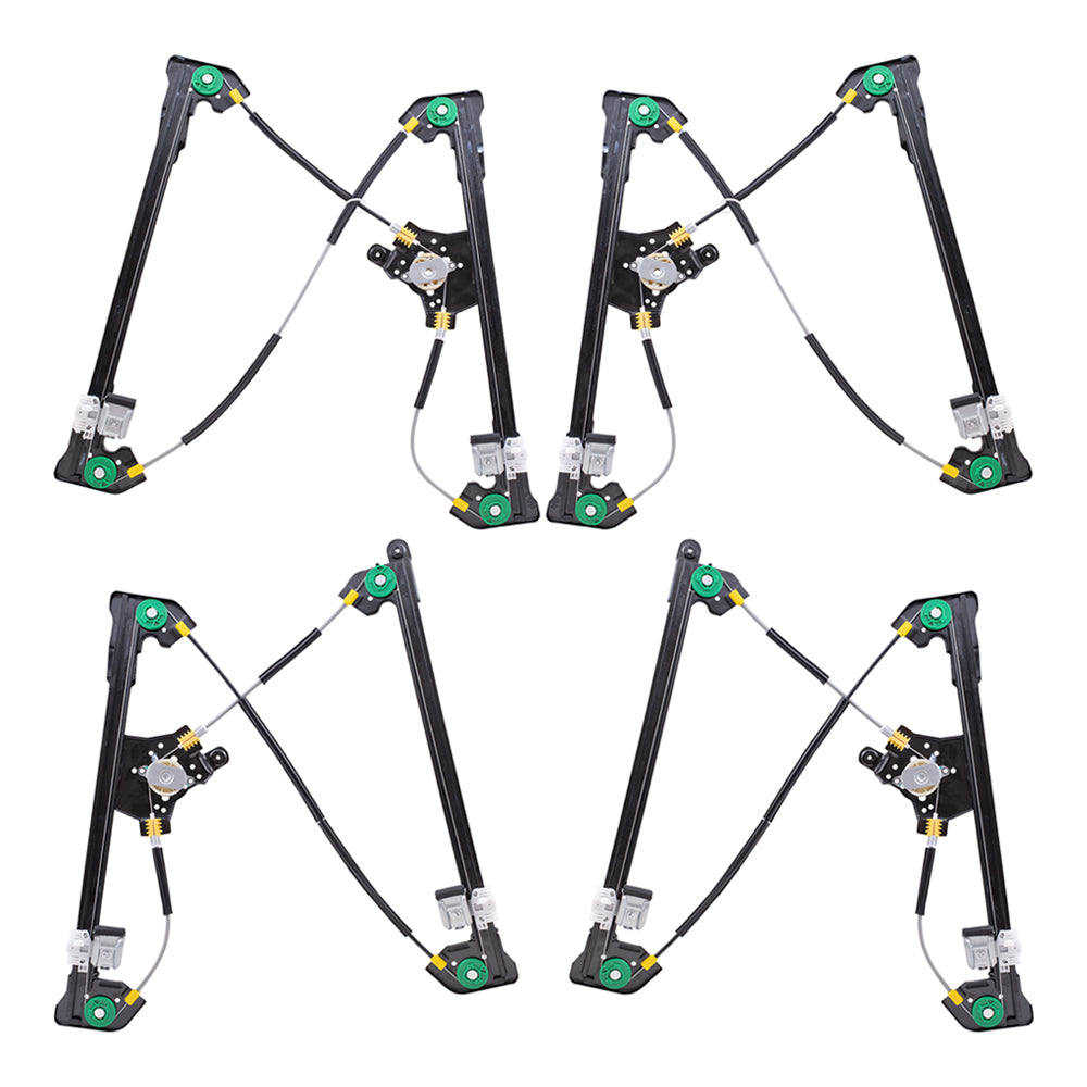 Brock Replacement Front and Rear Power Window Regulators Without Motor 4 Piece Set Compatible with 2004-2008 F-150/Lobo & 2006-2008 Mark LT