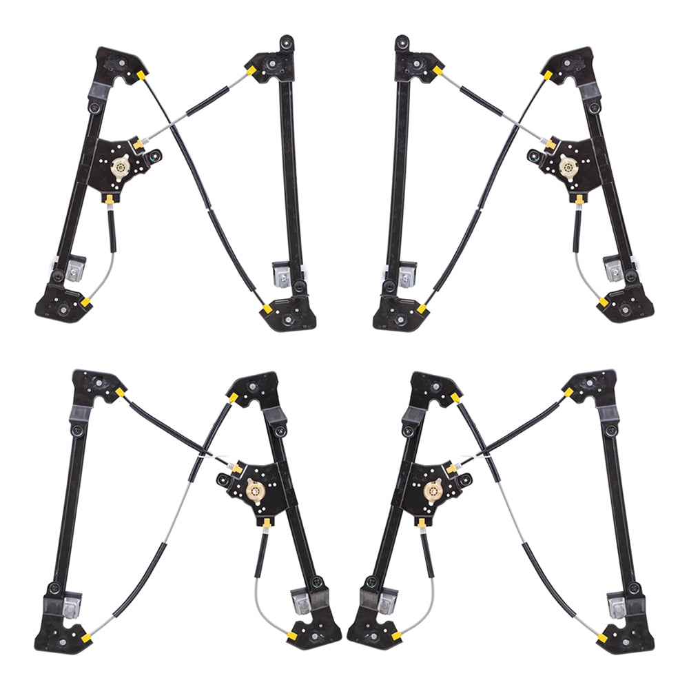 Brock Replacement Front and Rear Power Window Regulators Without Motor 4 Piece Set Compatible with 2004-2008 F-150/Lobo & 2006-2008 Mark LT