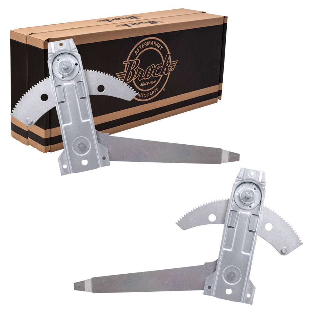 Brock Replacement Driver and Passenger Front Manual Window Lift Regulators Compatible with 1980-1991 F100 F150 F250 F350 F450 Pickup Truck Bronco