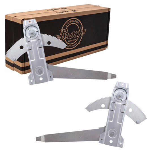 Brock Replacement Driver and Passenger Front Manual Window Lift Regulators Compatible with 1980-1991 F100 F150 F250 F350 F450 Pickup Truck Bronco