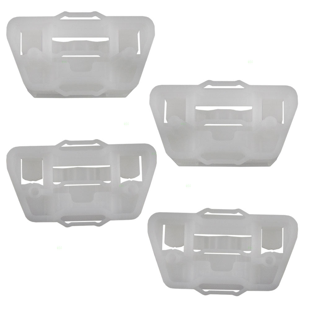 Brock Replacement 4 Piece Set of Driver and Passenger Front Power Window Lift Regulator Glass Guide Clips Compatible with 00-06 S-Type LS 00-07 Focus