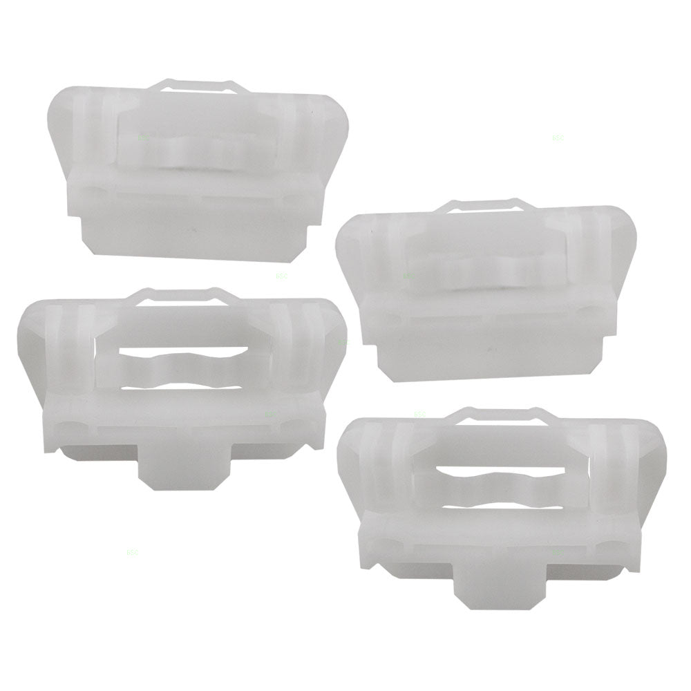 Brock Replacement 4 Piece Set of Driver and Passenger Front Power Window Lift Regulator Glass Guide Clips Compatible with 00-06 S-Type LS 00-07 Focus