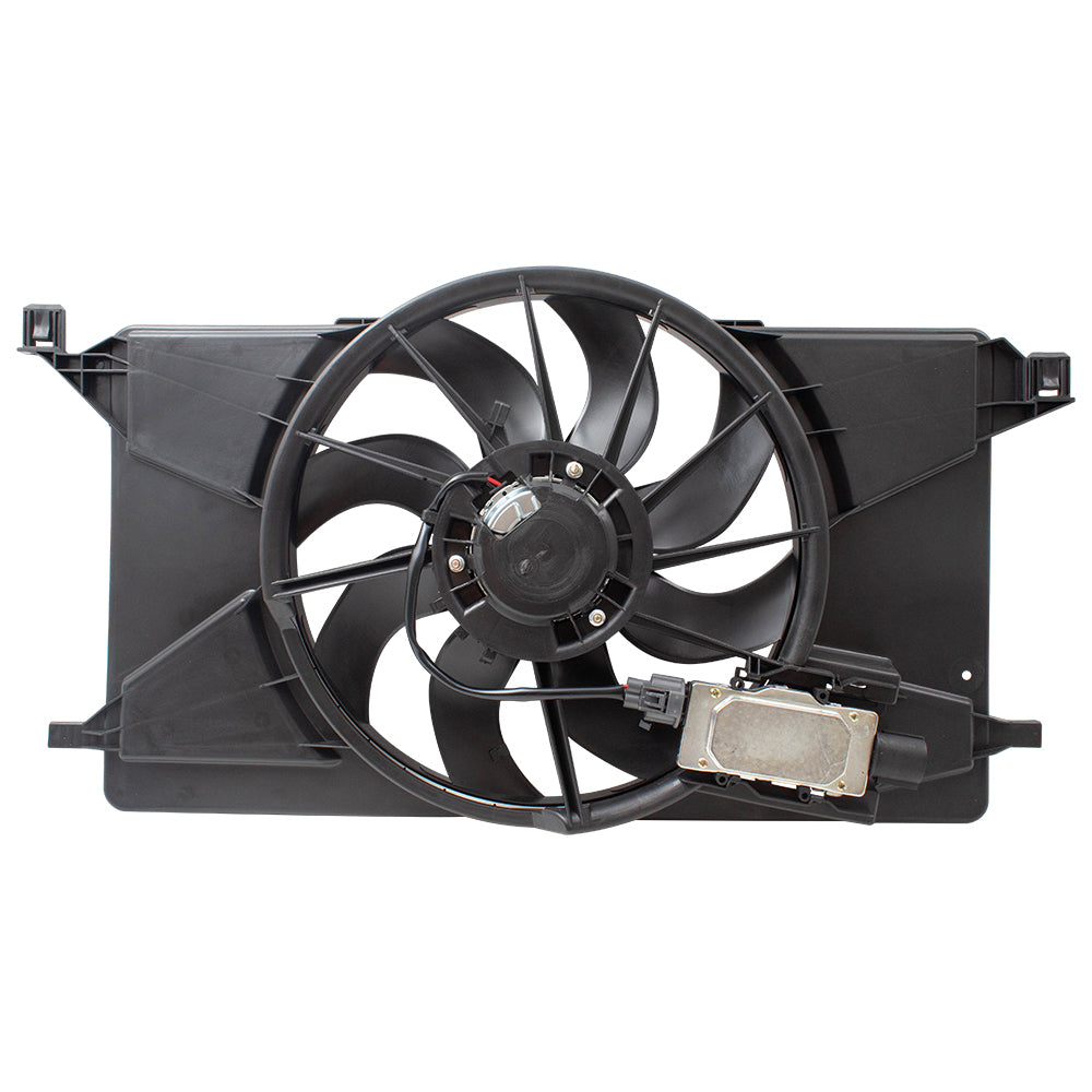 Brock Replacement Radiator Cooling Fan Assembly w/Control Module For 12-18 Focus 2.0L & 12-18 Focus Electric replaces CV6Z8C607R BV6Z8C607K