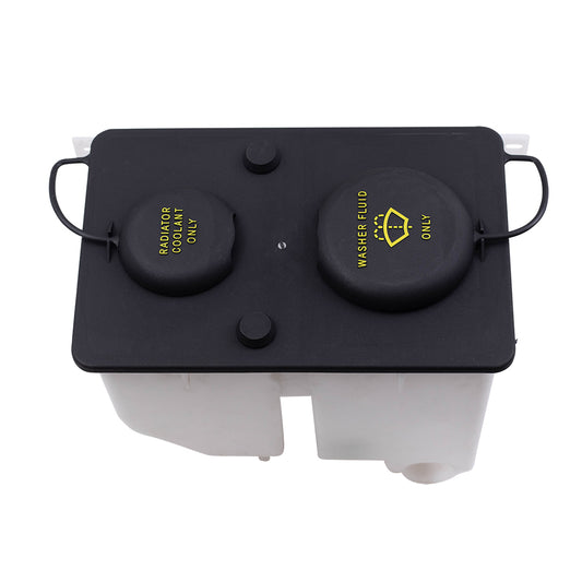 Brock Replacement Coolant Recovery Tank w/Windshield Washer Reservoir Compatible with 87-97 F-Series Pickup