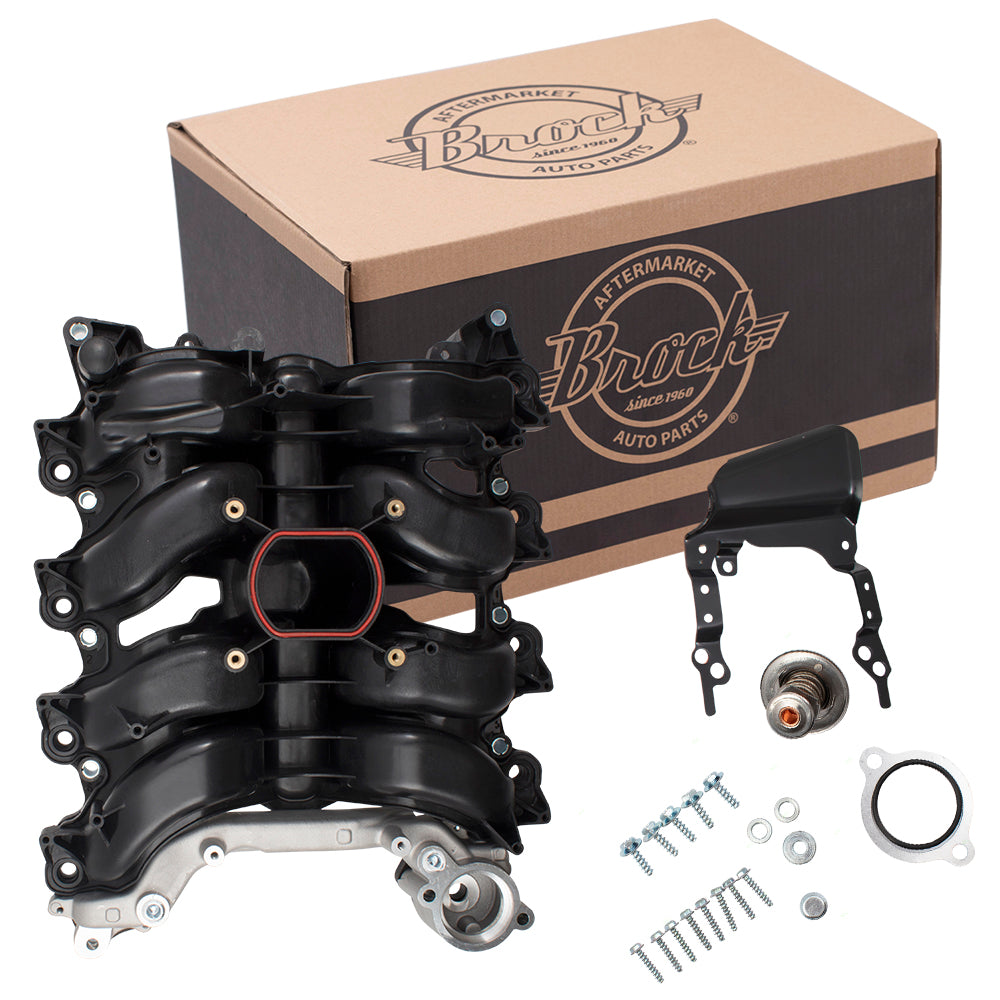 Brock Replacement Engine Intake Manifold with Thermostat Upgraded Design Compatible with 96-00 Crown Victoria Grand Marquis Town Car 4.6L F8AZ9424CA