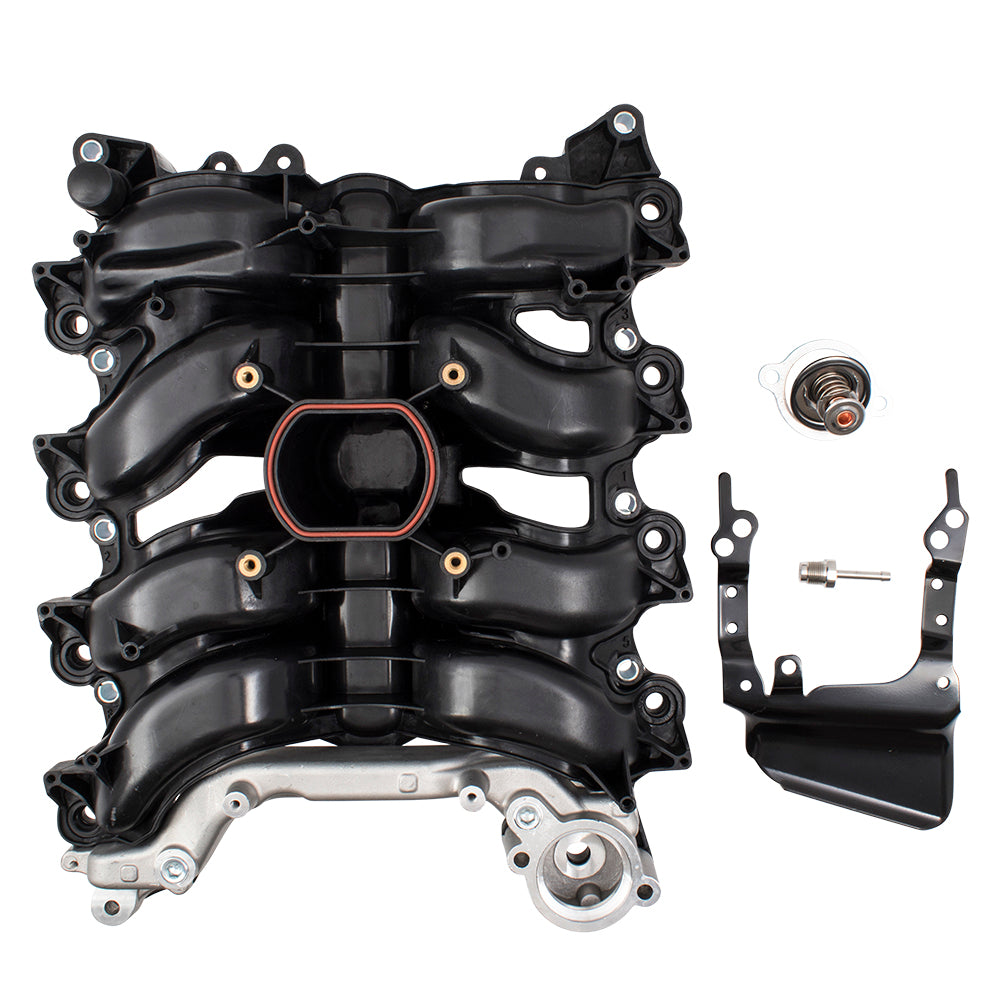 Brock Replacement Upgraded Design Upper Intake Manifold w/Thermostat Gaskets & Hardware Kit Compatible with 02-05 Explorer Mountaineer 4.6L 2L2Z9424A 2L2Z9424AB