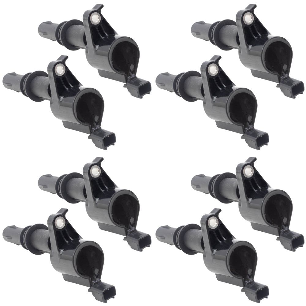 Brock Replacement for 8 Piece Set of Ignition Spark Plug Coils Replacement w/ Black Boots Compatible with 2005-2008 F350 Super Duty Pickup Truck 3L3Z 12029 BA