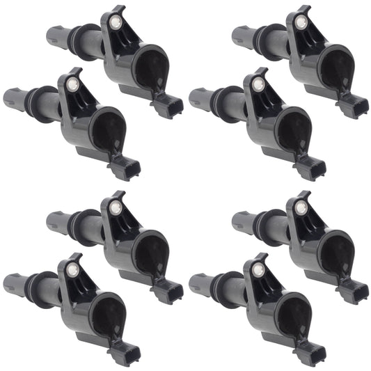 Brock Replacement for 8 Piece Set of Ignition Spark Plug Coils Replacement w/ Black Boots Compatible with 2005-2008 F350 Super Duty Pickup Truck 3L3Z 12029 BA