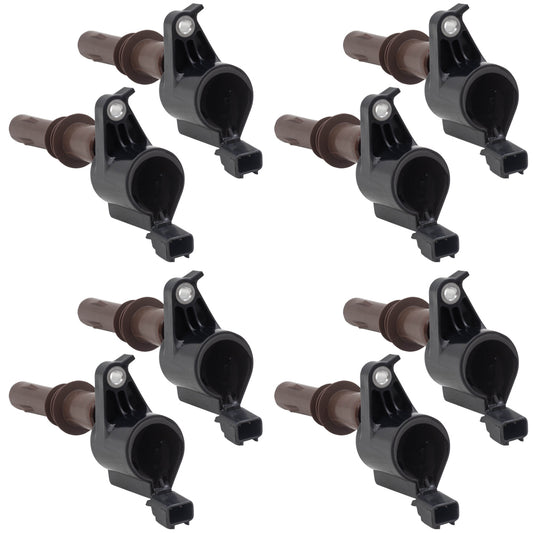 Brock Replacement 8 Pc Set Ignition Coils with Brown Boots Compatible with 2008-2010 Ford F-150