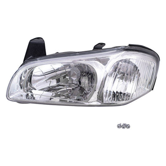 Drivers Headlight Assembly for 00-01 Nissan Maxima - Chrome Bezel